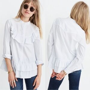 Madewell × Karen Walker Striped Ruffle Annie Shirt Size Small